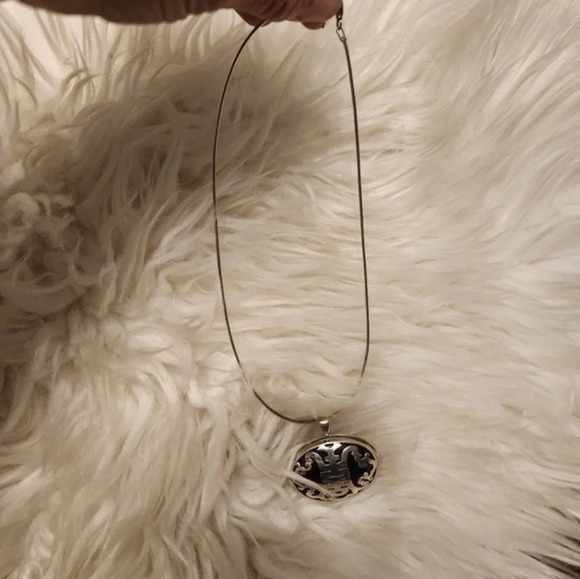 Vintagec Asian Sterling and Onyx Necklace - Picture 5 of 12